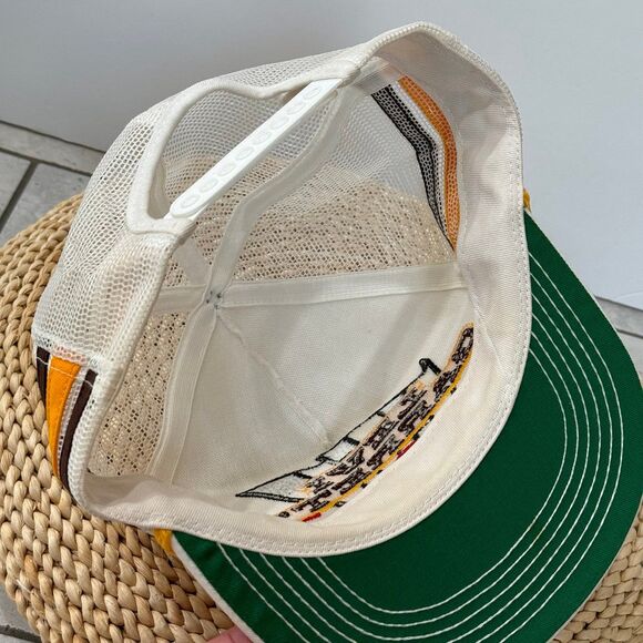 Vintage Levi Garrett Racing Three Stripe Trucker Snapback Hat - Picture 6 of 7